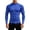 Blue, variant on Men Solid Color Neck Compression Long Sleeve Shirt, Slim Fit Stretchy Athletic Base Layer Top for Gym Running Workout Daily Casual Wear(,XXL)