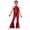 Red, variant on Girls Sleeveless Sequins Tassels Jazz Dance Flared Jumpsuit for Retro 70s Disco Hippie Clothes Silver 12