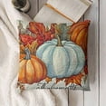 thumbnail image 3 of YINGXI Fall Autumn Decorative Throw Pillow Cases Watercolor Pumpkins Cushion Covers Faux Linen,,Thanksgiving, 12x12in, 3 of 5