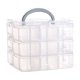 thumbnail image 1 of Caja de almacenamiento de plástico portátil desmontable caja de almacenamiento de joyas caja de almacenamiento de cosméticos transparente desmontable de tres capas, 1 of 6