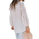 thumbnail image 4 of Qarigey Camisa de mujer con cuello en V con volantes Blusa de encaje casual de manga larga con cuello en V Prendas para la parte del cuerpo Blanco S, 4 of 6