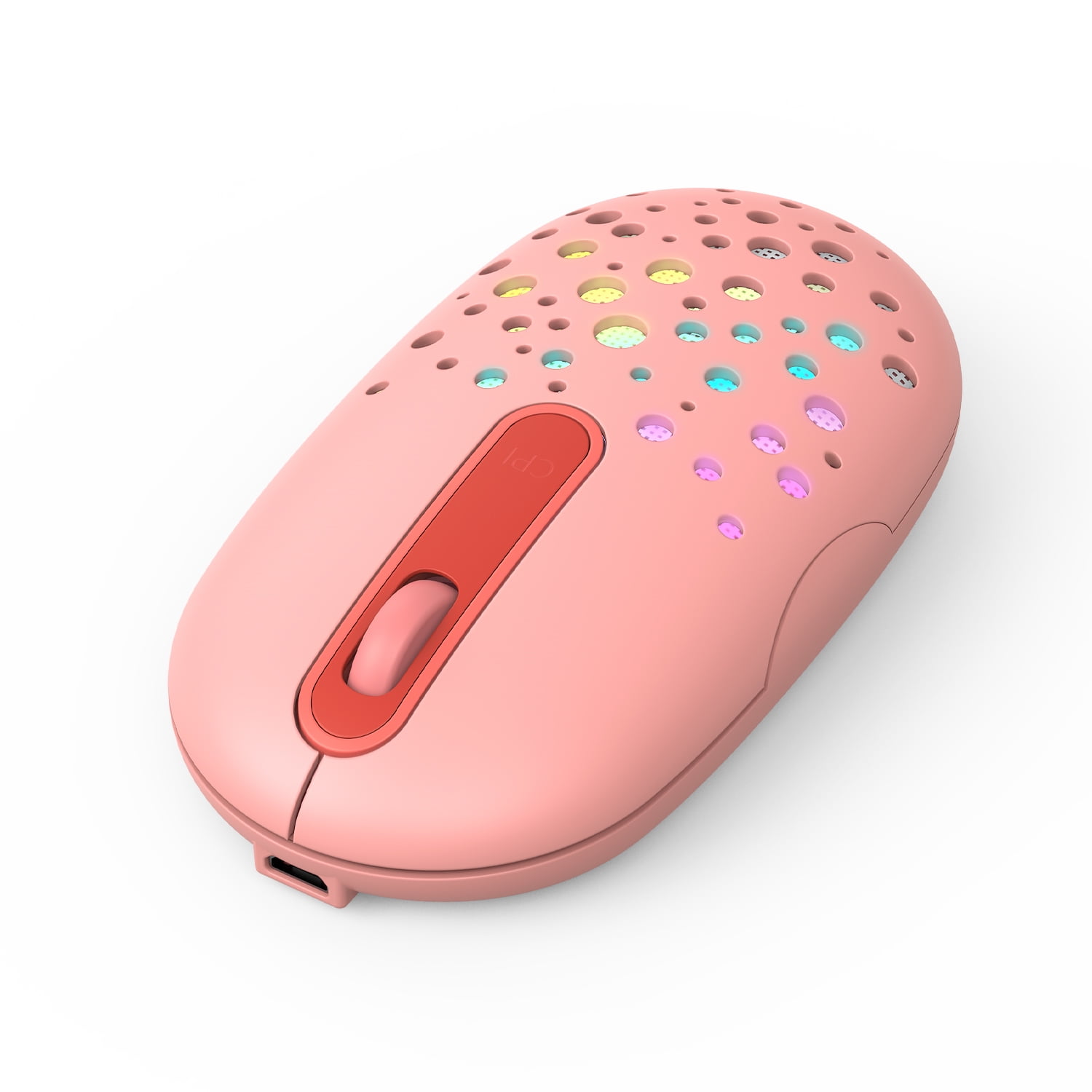 LED Wireless Mouse, Rechargeable Slim Silent Optical Mouse with USB