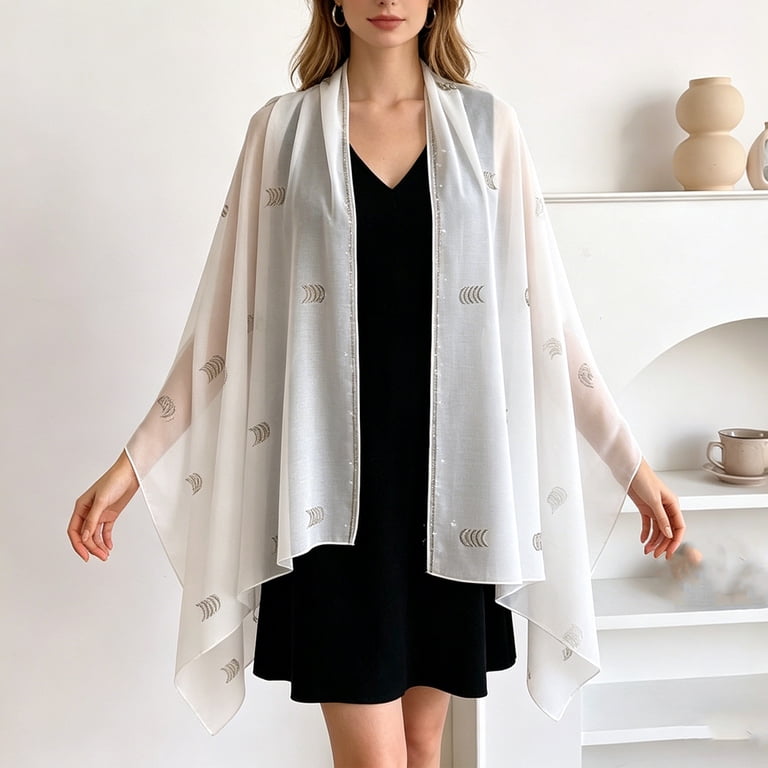 white shawls for dresses RainFlowwer Lace Wraps Women Evening Wedding Cape Scarf neck Neckline Shawl will be the perfect addition to your winter wedding look white shawl, shawl for party