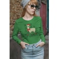 thumbnail image 2 of Old Glory Womens Christmas Fa La Llama Long Sleeve T Shirt, 2 of 6