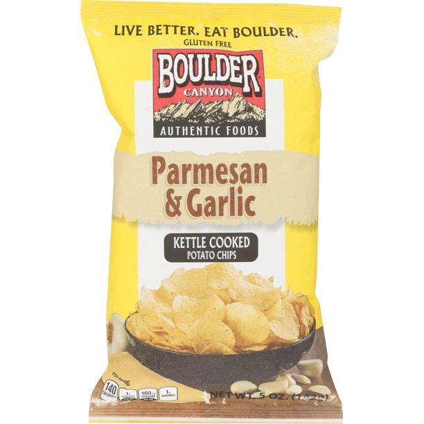 BOULDER CANYON Kettle Cooked Potato Chips Parmesan and Garlic, 5 oz