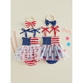 thumbnail image 2 of Baby Girl 4th Of July Outfits My First Patriotic Smocked Tulle Romper Dress American Flag Clothes, 2 of 8