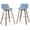 Denim Gray, variant on Pemberly Row Set of 2 Bentwood Bar Height Stools in Aqua Blue Linen Fabric