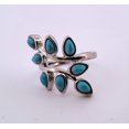 thumbnail image 4 of Size 8 Turquoise Leaf Silver Ring S8TLSR, 4 of 5