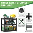 thumbnail image 3 of 3 Tiers Garage Shelving Heavy Duty, Adjustable Storage Shelves, Metal Garage Shelves, Garage Industrial Shelving Utility Racks for Kitchen, Industrial, Warehouse, Basement, Workshop, Garage, Gym, 3 of 9