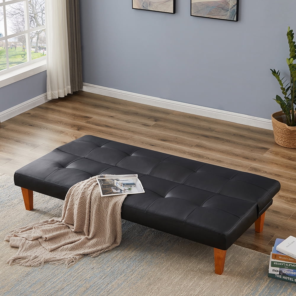 Kepooman Home PU Leather Convertible Folding Loveseat for Living Room, 68.11" * 29.53" * 27.95", Black Kepooman Home PU Leather Convertible Folding Loveseat for Living Room, 68.11" * 29.53" * 27.95", Black