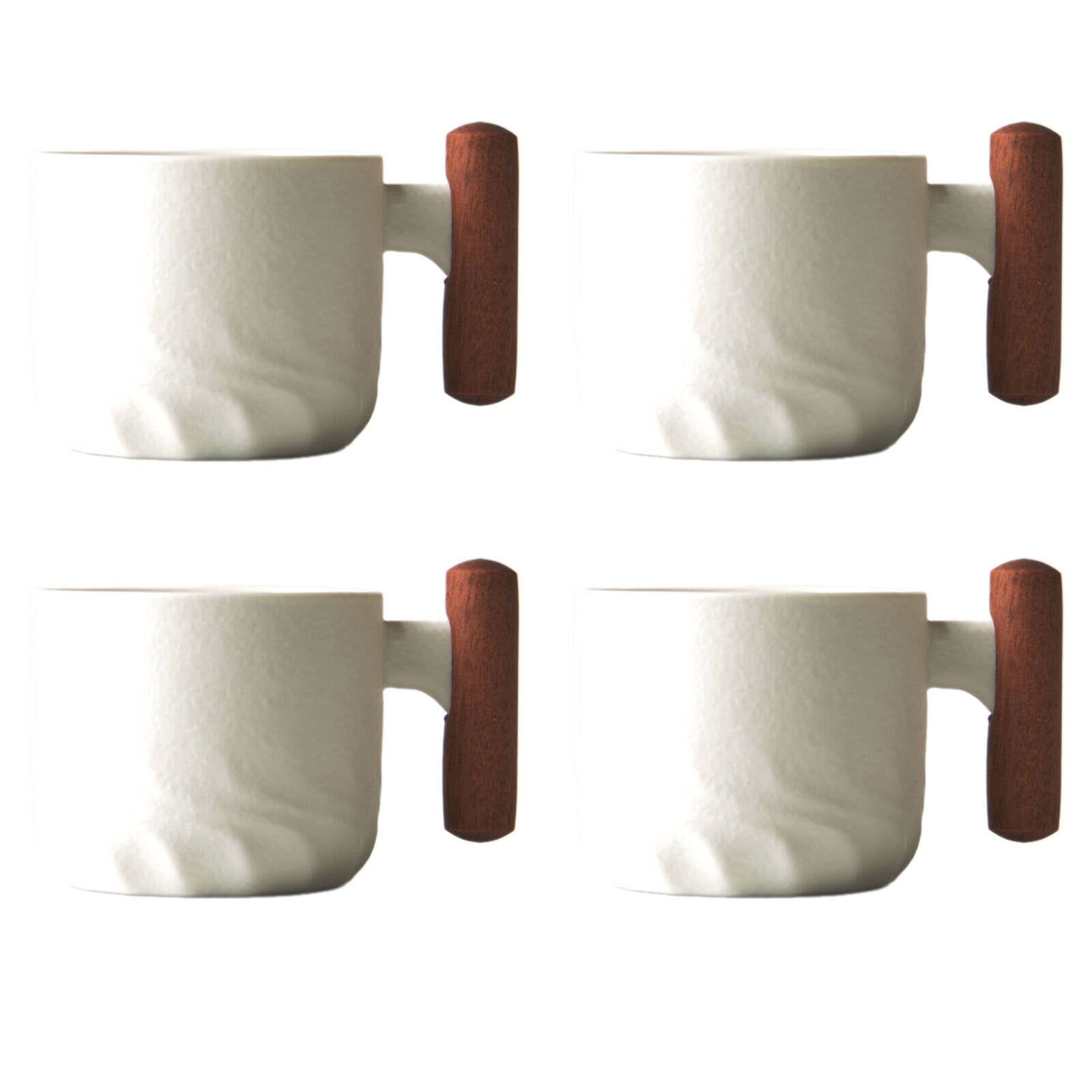 ACDANC 2026 New 4Pcs Espresso Cups Smooth Ergonomic Grip Espresso Cups Set of 4 Handcrafted Color Blend Double Espresso Cups for Coffee,Tea,Espresso,White