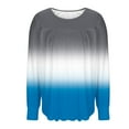 thumbnail image 4 of Heisall Womens Plus Size Tops Long Sleeve Round Neck Loose Casual Ombre T-Shirts Home Daily Wear, 4 of 6