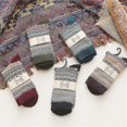 thumbnail image 3 of Men Socks/women Socks,5 Pairs Lady Socks Thermal Knit Warm Casual Wool Crew Winter Socks For Men Women,Gg, 3 of 3