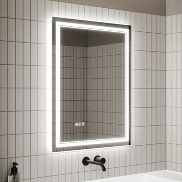 LED Bathroom Mirror, 28x36 inch Bathroom Vanity Mirrors with Lights, Mirrors for Wall with Smart Touch Button, Anti-Fog, Memory Function