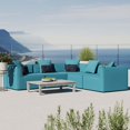thumbnail image 2 of Lounge Sectional Sofa Set, Fabric, Blue, Modern Contemporary Urban Design, Outdoor Patio Balcony Cafe Bistro Garden Furniture Hotel Hospitality, 2 of 10