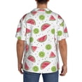 thumbnail image 5 of Cauagu Watermelon And Kiwi Men's Short Sleeve Button Down Hawaiian Shirt for Men Bowling Shirts Casual Summer Beach Shirt,Small, 5 of 6