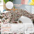 thumbnail image 2 of Christmas Snowman Bedding Duvet Cover Set King Size 4 Pieces Spruce Leaves Bell Balls Bells Beige Linen Bedding Set with Zipper Closure, 1 Comforter Cover 92x106 Inches 1 Flat Sheet & 2 Pillow Cases, 2 of 7