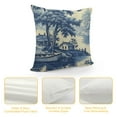 thumbnail image 4 of COMIO  Chinoiserie Blue and White Porcelain Chinese Style Buildings Pattern Pillow Covers  Farmhouse Canvas Cushion Covers Outdoor for Couch Chair Home Decor for Family Friends, 4 of 5