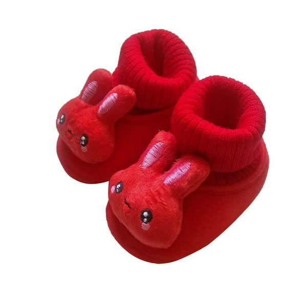 Newborn Baby Boys Girls Slippers Cozy Fleece Slip-on House Shoes Toddler Walker Crib Shoes Infant Christmas Snow Boots for Boy Girl 0-6 Months