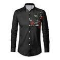 thumbnail image 4 of ZTKWD Mens Shirts Rose Floral Printed Slim Fit Long Sleeve Button Down Dress Shirts, 4 of 4