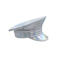thumbnail image 4 of Womens Rainbow Iridescent Captains Hat - Holographic Drag Gay Pride Sailor Hat - Silver Steampunk Festival Rave Party Cap, Silver, One Size, 4 of 8