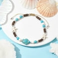 thumbnail image 2 of 10 pc Starfish & Tortoise Turquoise Bead Anklets Nylon Cord Adjustable Bracelets Turquoise Inner Diameter: 2-7/8~3-7/8 inch(7.3~9.7cm), 2 of 4