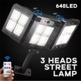 thumbnail image 4 of Led Solar Street Light 3 Head Motion Sensor 270 Wide Angle Ip65 Waterproof RC Wall Lamp W786-3, 4 of 5