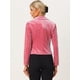 thumbnail image 4 of Chaqueta De Traje De Oficina De Negocios Con Solapa Y 1 Botón De Terciopelo Para Mujer Rosa L, 4 of 5