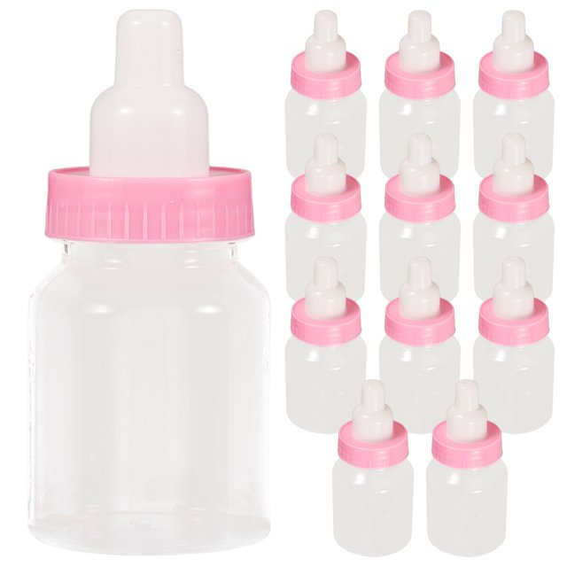 12 cajas de dulces con forma de botella, contenedores reutilizables para baby shower