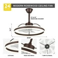 thumbnail image 6 of Chords Attic 24" Smart Dimmable LED Ceiling Fan With Light, Remote, APP Control, Adjustable Color Temperature, 6-Speed Reversible, For Living Room, Bedroom, 6 of 11