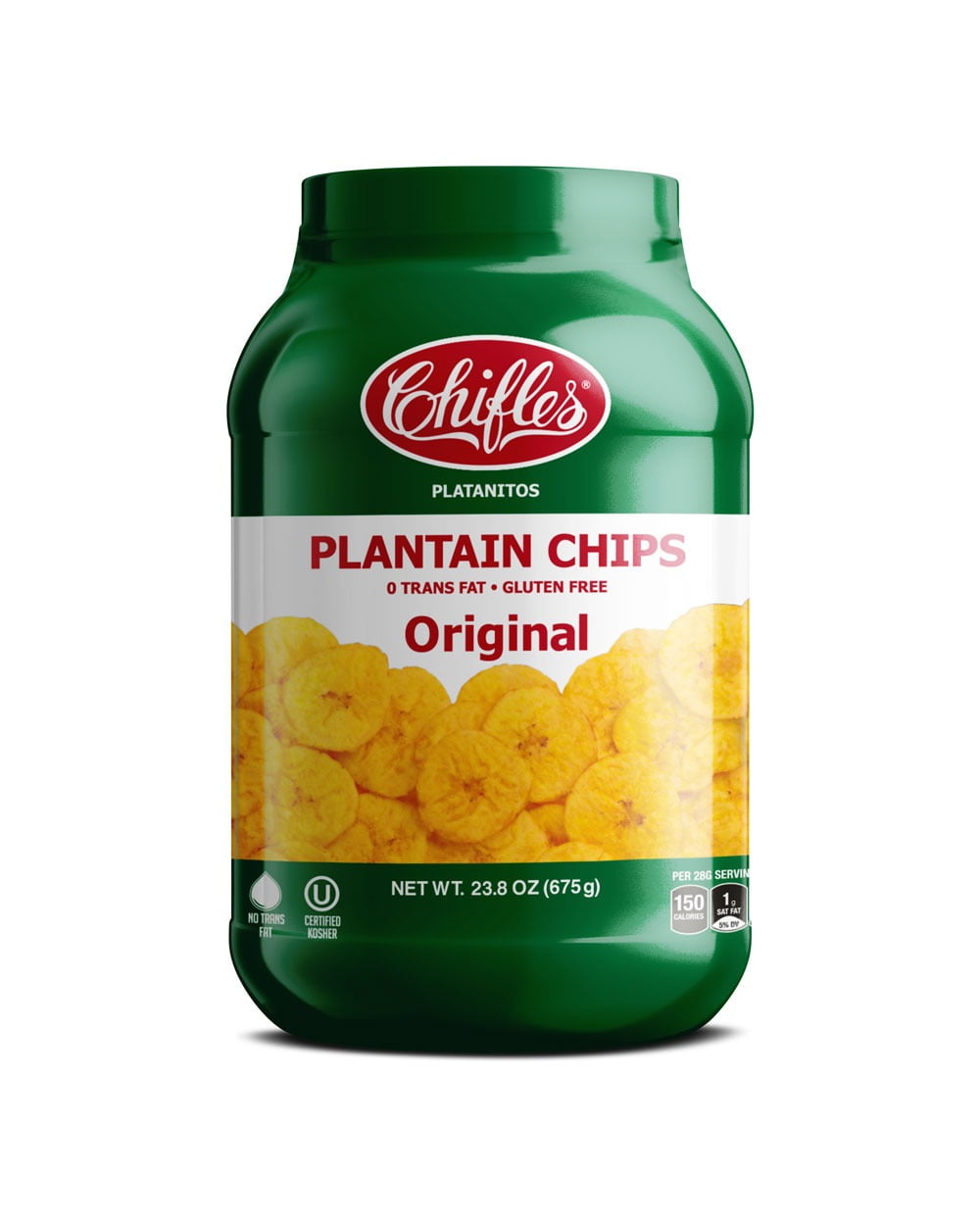 Chifles Original Plantain Chips Tub Everyday Healthy Snack, Natural, Gluten Free, Nut Free, Vegan, Kosher 23.8oz