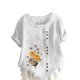thumbnail image 1 of Camiseta suelta informal de verano con cuello redondo y manga corta con estampado de flores para mujer OAVQHLG3B Store  lin121212, 1 of 4