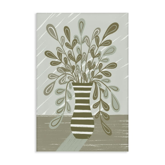 Stupell Industries Muted Minimal Foliage Bouquet Floral Painting Wrapped Canvas Canvas Art Print Wall Art, 16 x 24