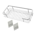 thumbnail image 2 of Estante organizador de baño, soporte de almacenamiento de pared, autoadhesivo, resistente a la corrosión Plata de una sola capa, 2 of 9