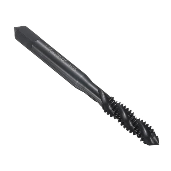 Uxcell Spiral Flute Thread Taps 1/4-20 UNC H2 Machine Threading Tap Bit, Nitrided Coated Screw Tapping Repair Tool, M2 High-Speed Steel (HSS6542)