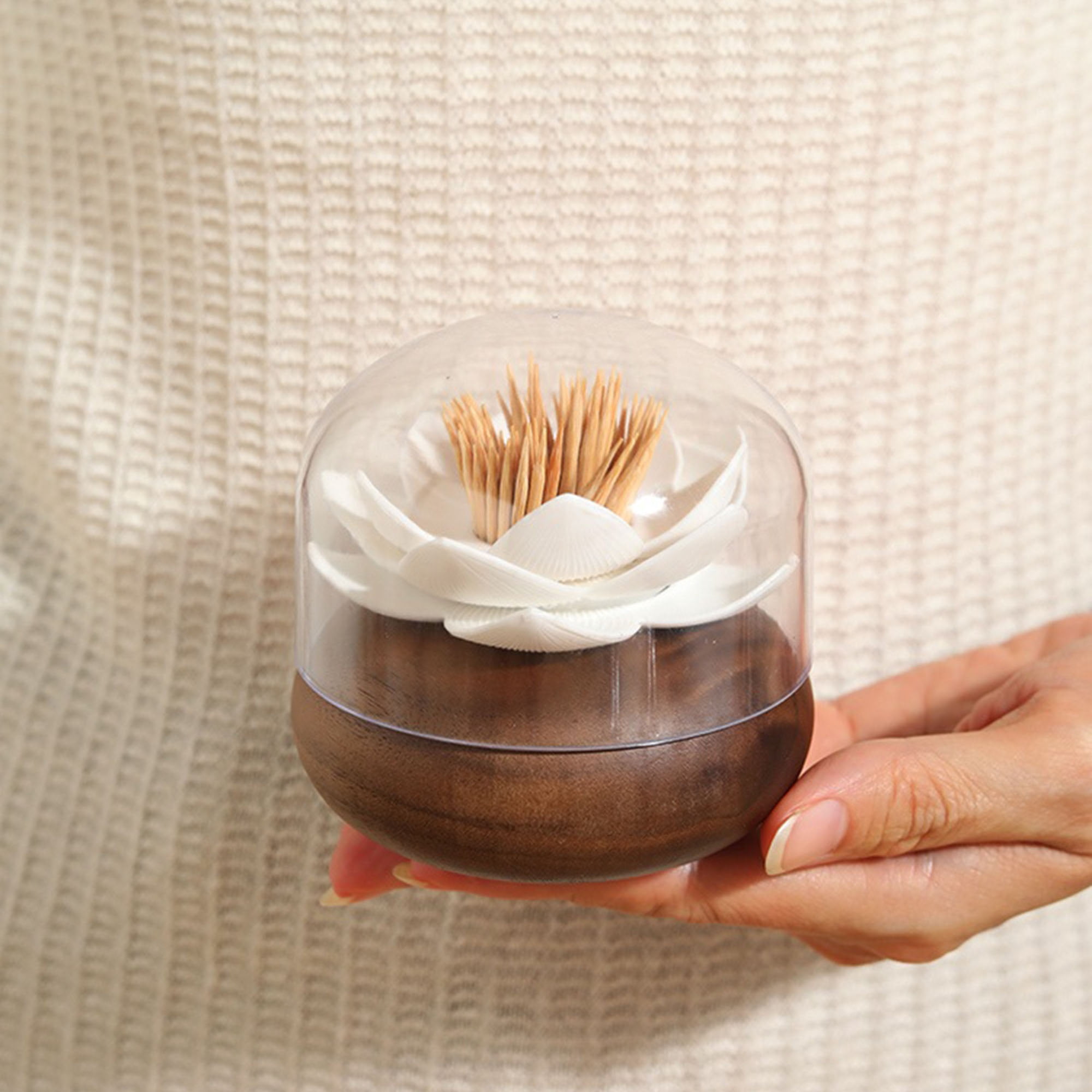Lotus Toothpick Holder Cotton Swab Holder Toothpick Case Toothpicks Organizer Bathroom