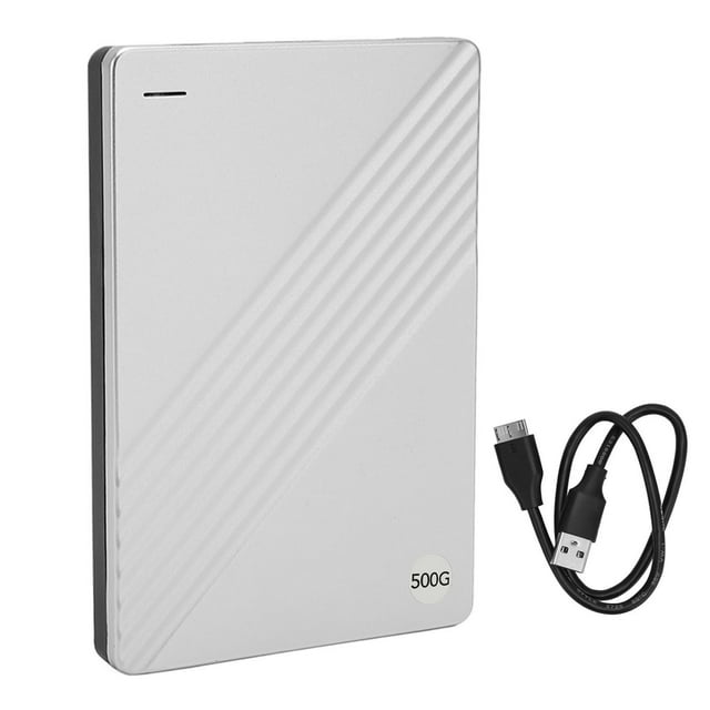 Disco duro externo ultrafino de 2,5 pulgadas USB 3.0 aleación de aluminio Plug and Play disco duro móvil para computadora TV teléfono plata 500 GB