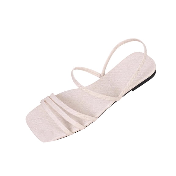 Iyufng Thin Straps Flat Sandals for Women Open-Toe Shoes Summer Comfortable Casual Sandals