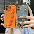 thumbnail image 4 of Girl Women Gold Electroplated Outlines with TPU Back Shell Phone Case + Hearts Chain, Compatible with iPhone 13, Full Body Protection (Scratch-resistant & Shockproof) - Grey, 4 of 14