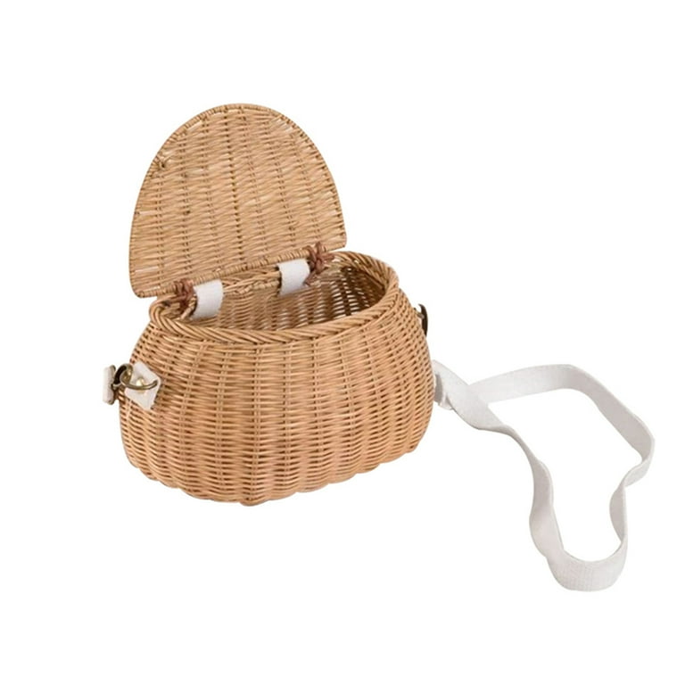 Pastoral Backpack for Kids Lightweight Eco friendly Basket Bag Children s Wooden Rattan Bag