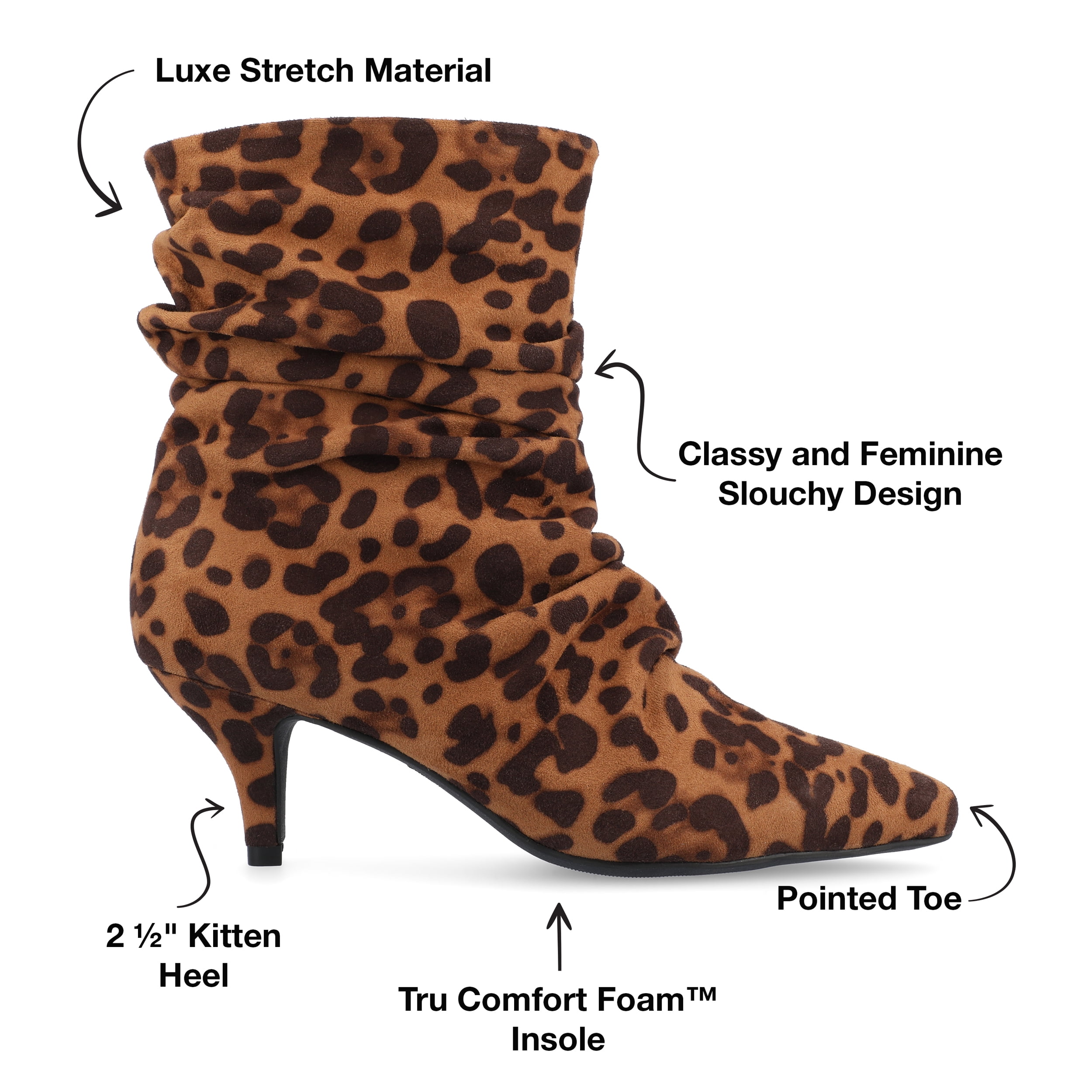 Kitten heel animal print boots sale