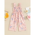 thumbnail image 6 of Musuos Kid Girl Summer Casual Jumpsuit 6M 12M 18M 24M 3Y 4Y Floral Print Sleeveless Wide Leg Romper Pants Toddler Cute Clothes, 6 of 10