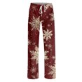 thumbnail image 5 of Hearthz Womens Christmas Pajama Pants Winter Super Soft Drawstring Sleep Home Pj Pants Fleece Wide Leg Xmas Women’s Pants, 5 of 6