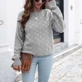 thumbnail image 4 of Fesfesfes Women Sweaters Three-dimensional Plaid Sweater Women Sweaters Loose Fall And Winter Long-sleeved Sweater Under $10, 4 of 6