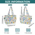 thumbnail image 4 of FORMRS Tote Bag for Women Quilted Large Capacity Travel Work Carry On Shoulder Handbag, Blue Wildflower Pattern, 4 of 7