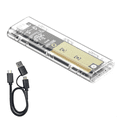 thumbnail image 1 of Laptop SSD Mobile Hard Drive Box Transparent M.2 SSD Box NVME PCIe M2 Hard Disk Case 10Gbps SATA Clear SSD Case,1* m.2 SSD box 1* data cable, 1 of 6
