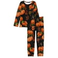 thumbnail image 4 of Suhoaziia Pajamas for Women Set Plus Size Comfort Sleep Set Autumn Long Pajama Pant Long Sleeve Comfy Outfits Soft T-Shirt Size M Thankful Autumn Pumpkins Durable Sleepwear, 4 of 5