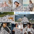 thumbnail image 5 of Spring Flowers Cooling Blanket,Lightweight Breathable Summer Throw Blanket with Double Sided Cold Effect,Farmhouse Dark Blue Pastoral Floral Leaf Picnic Blankets Bed Sheet for Hot Sleepers 50"x60", 5 of 8