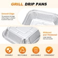 thumbnail image 2 of Uxcell 10-Pack Grill Drip Pans, 6.2 x 6.2 x 2 Inch Disposable Aluminium Foil Grease Trays for Barbecues [Silver Tone], 2 of 6