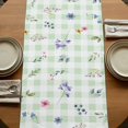 thumbnail image 5 of Table Runners 36 Inches Long Dress Scarves, Bunny Easter Farmhouse Kitchen Table Runner, Short Coffee Tablerunners, Green Plaid Spring Floral Pastoral 13x36 Inch, 5 of 9